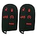 2Pcs Coolbestda Rubber 5 Buttons Smart Key Fob Cover Case Shell Keyless Jacket Wallet Holder for Jeep Grand Cherokee Dodge Challenger Charger Dart Durango Journey Chrysler 300