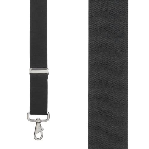 Suspender Store 1.5 Inch Wide Trigger Snap Suspenders - Black 48" For 5'9" To 6'2" Tall #TOP1
