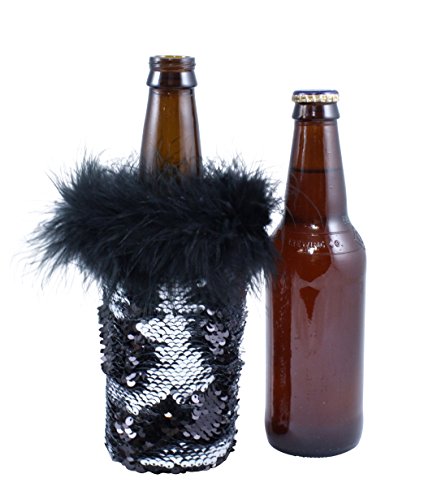 Sequin Beer Bottle Sleeves By Tipsy Totes | Cute Beer Bottle Coolers | Beer Water Coolies For The Beach, Bbqs, Bachelorette Parties, Birthdays| Mermaid Sequin Beer Cooler | Fancy Beer Covers (Silver) #TOP7