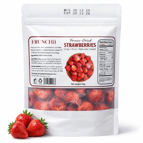 FRUNCHii Freeze Dried Strawberries Crispy Pure Naturally Sweet 50g
