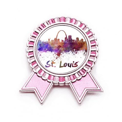 Broche aquarelle rose St.Louis Amecity taille M en métal pour égayer un vêtement sombre uni
