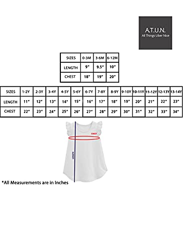 Image of A.T.U.N. (All Things UBER Nice) Girl's Polyester Regular Fit Solid Round Neck Knee Length Regular Top