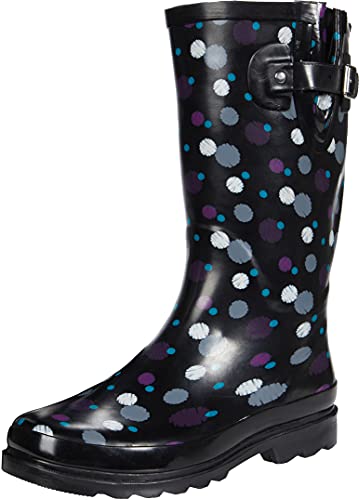 Western Chief Printed Tall Rain Boot For Women - Round Toe, Removable Insole, And Lightly Padded Footbed Sketch Dot 8 M #TOP1