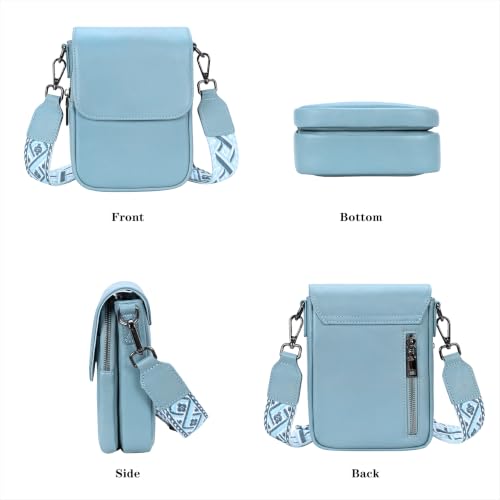 Image of HESHE Small Leather Crossbody Bag for Women RFID Phone Purse with Card Slot