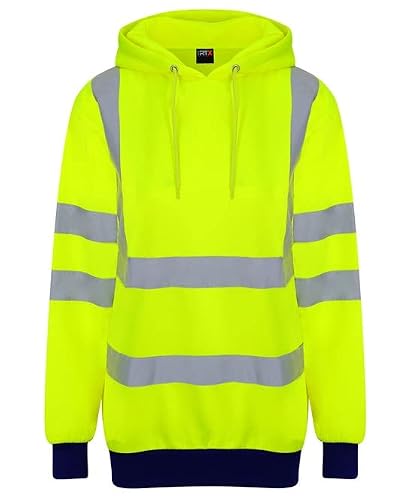 Image of Pro RTX RX740 Mens High Visibility Hoodie - High-Vis Yellow/Navy - M