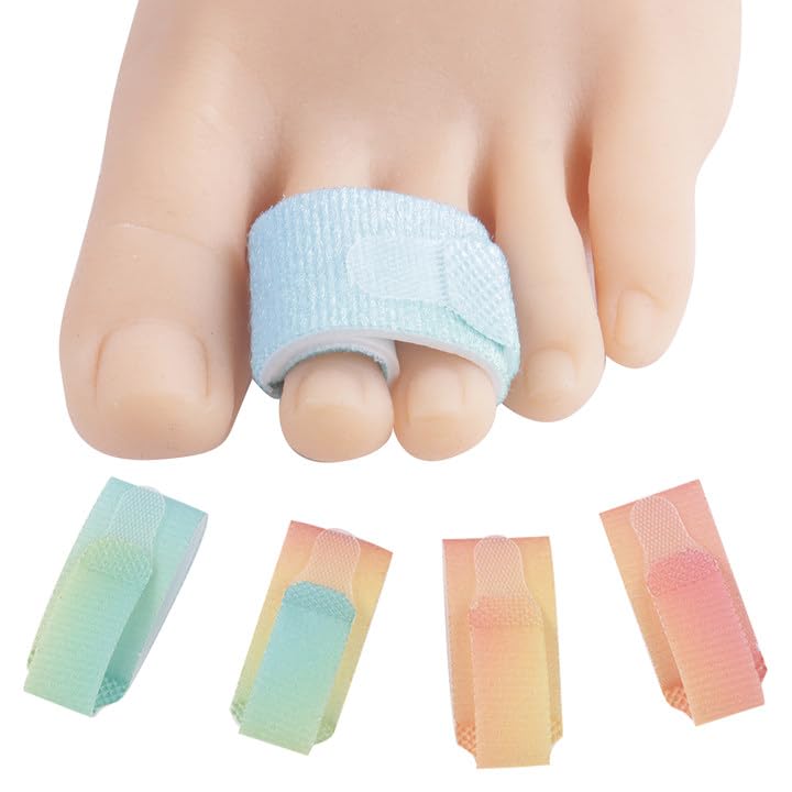 Reusable Buddy Wraps: Hammer Toe Orthosis & Cushion Splint for Broken Toe - Women's/Men's Hair Protection & Recovery Straightener (Pack of 4)