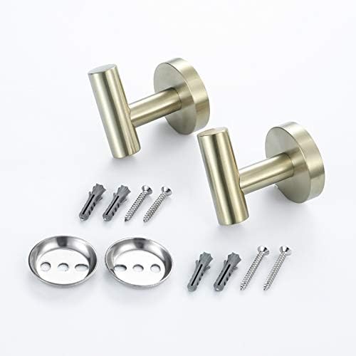 UMIRIO Gold Wall Hooks for Hanging Bathroom Towel Hook Heavy Duty Modern Metal Coat/Robe Hook for Shower Holder Key Hook Kitchen Garage Bedroom,Stainless Steel,Wall Mounted,2 P - Thumbnail 6