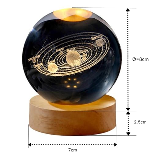 Luminária De Mesa Led Bola De Cristal Lua Astronauta São Jorge Arvore da Sabedoria Nossa Sra Apareci