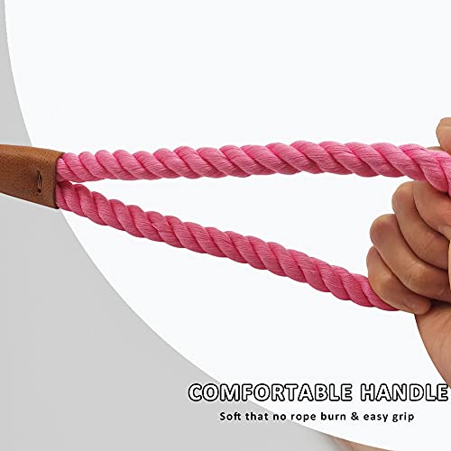 Btinesful 6Ft Braided Rope Dog Leash, Strong Standard Dog Leash Soft Handle Dog Twisting Traction For Large Medium Dogs Hiking, Camping, Exploring, Walking, Pink #TOP2