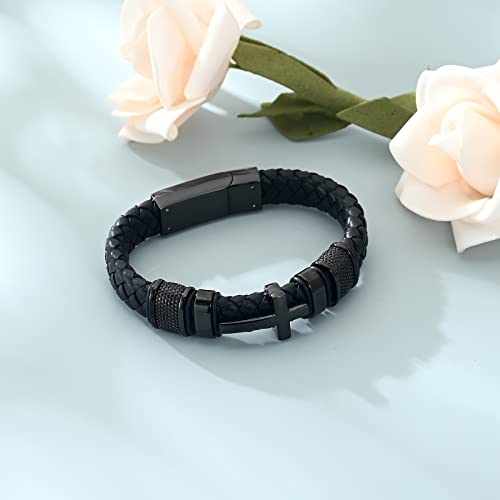 shajwo Cremation Jewelry Cross Urn Bracelet for Ashes for Women Men Keepsake Memorial Cuff Bracelet4