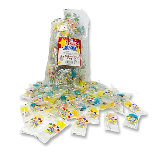 Tise Mini Stern Lutscher - 100 Stück (300g) Tise Mini Stern Lutscher - 100 Stück (300g)