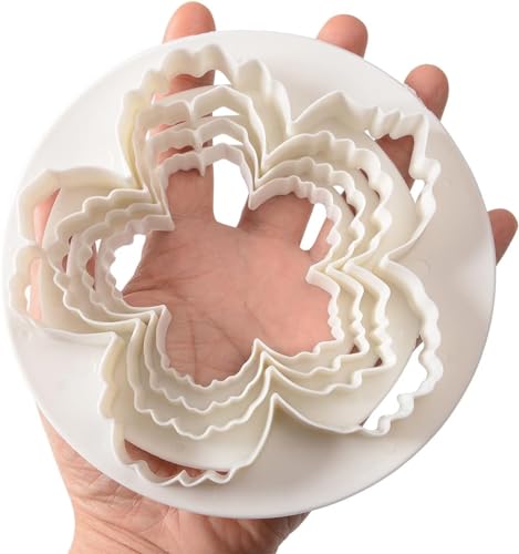 SPHTOEO Cake Decorating Peony Petals Flower Molds, 4Pcs Fondant Cutters Set Sugarcraft Modeling Tools Kit for Kitchen, Baking, Halloween & Christmas