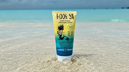 Hook Ya Sport Non-Nano Mineral Sunscreen 3Oz, 2 Pack 6Oz Total, Reef Safe, Uva/Uvb Protection, Octinoxate & Oxybenzone Free, Bait Safe, Boat Safe, Non-Greasy, No Fragrance, Ultralight Finish, Approved For Use In Hawaii And Mexico, Made In The Usa #TOP2