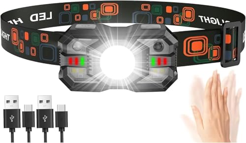 Genérico LED Head Lamp Rechargeable,1 Pack Super Bright 2000LM Headlamp, 5+1 Modes Headlamp,Waterproof Headlight with Red Light,20H Runtime Adjustable Head Lamp for Camping Fishing Hiking