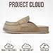 Project Cloud 100% Genuine Leather Womens Clogs - Plush & Soft Insole with Arch Support Non Slip Mules & Clogs for Women Footwear - Water Resistant Women Shoes (Foamy, TAUPSUEDE, 9)