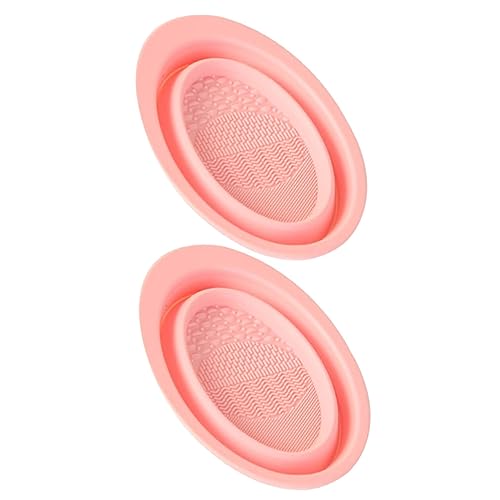 IWOWHERO 2 Pack Makeup Brush Rinsing Pad Brush Cleaning Pad Cushion Silicone Material Foldable Design Easy to Use