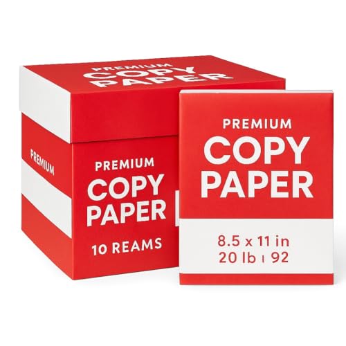 Copy Paper 8.5 x 11, 20 lb, 92 Brightness – 10 Ream Case (5,000 Sheets) | Premium Printer & Copier Paper for Office, School, Home | Jam-Free, Acid-Free, White Paper
