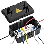 iwillink Large Outdoor Electrical Box (12.6 x 8.6 x 5.1 inch), IP54 Waterproof Extension Cord Cover, Weatherproof with 8 Cable Seal Entry, Power Strip, Timer Outlet Plug, Holiday Light, Black