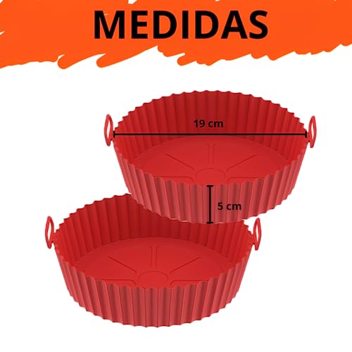 Kit 2 Formas Silicone Para Air Fryer Antiaderente Reutilizável Com Alça Pode ser Usada em Fornos e M