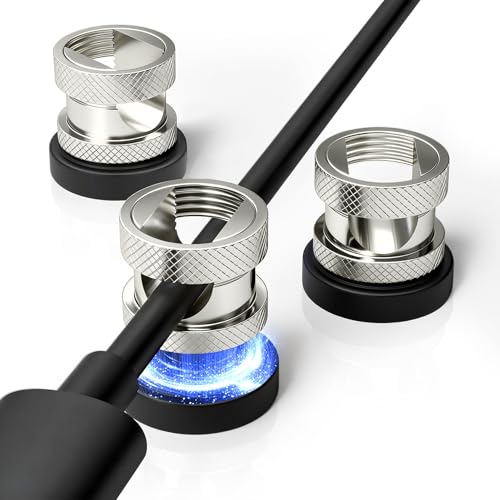 Viaky Magnetic Cable Holder 3 Pack Stainless Steel Magnetic Cable Clip Adjustable Cable Tidy Organiser with Self Adhesive Silicone Pad for Desk Office Bedside Car Management