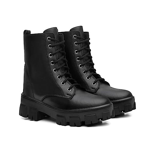 Bota Coturno Feminino Tratorada Amarrar Missi Black (Preto, br_footwear_size_system, adult, numeric,
