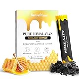 NaturePlanet Shilajit Honey with Ashwagandha & Saffron, 85+ Trace Minerals with Fulvic Acid, Vegan & Gluten-Free, 25 Count