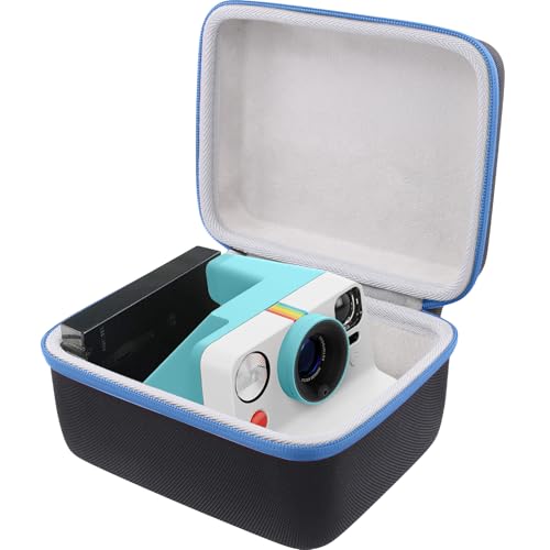 Khanka per fotocamere istantanee Polaroid Now Gen 3, Now+ Gen 3, Now Gen 2, Now+ Gen 2, Now, Now+, I-2, Flip, OneStep+ e OneStep 2 Custodia rigida, borsa da trasporto, solo custodia (Cerniera blu)