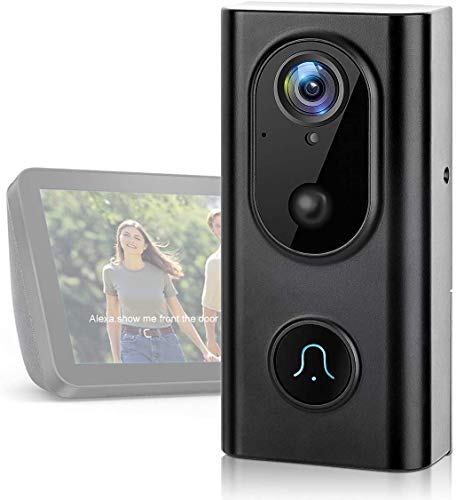Video Doorbell WiFi Wireless Doorbell Camera[Upgrade][Work with Alexa] IP5 Waterproof HD 1080P WiFi