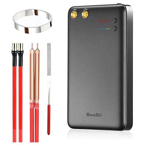 Handheld Spot Welder,Seesii 6 Gears Adjustable Portable DIY Spot Welding Machine with Longer Quick Release Pen,Nickel Sheet and Charging Cable for Battery Plate Spot Welder,2021 Upgraded Version Cover