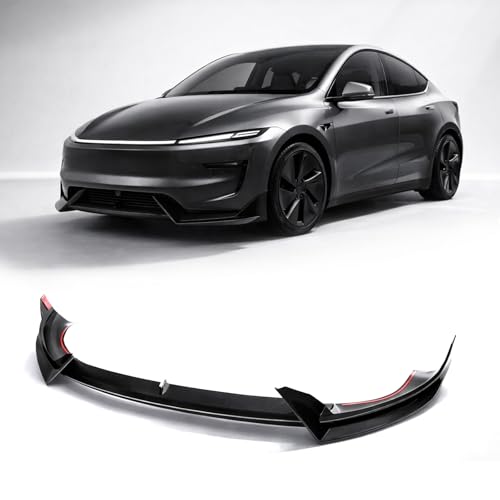 Image of 3PCS Front Lip for Tesla Model Y Juniper V Style Front Bumper Lip for Juniper 2025.03+ ABS Spoiler Matte Black Sport Body Kit Front Apron for Model Y Juniper Accessories(Not fit for Performance)