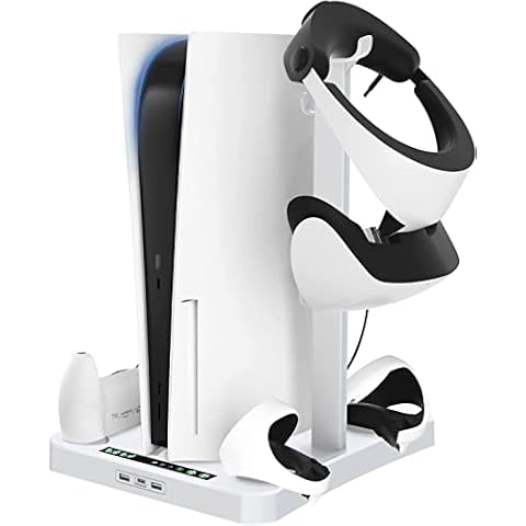 Lusase Ladeständer für PS5 and PSVR2 Multi-Functional Vertical Cover