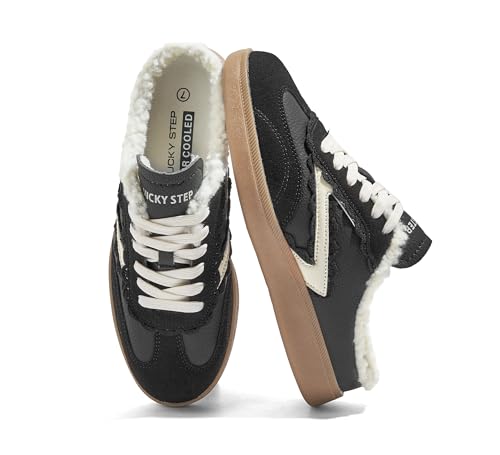 LUCKY STEP Women’s Mule Fashion Sneakers Slip On Backless Walking Shoes Winter Retro Comfy Casual Sneaker