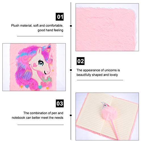 VALICLUD 2 peças de caneta Unicórnio de pelúcia para papelaria diário de pelúcia para notebook prese