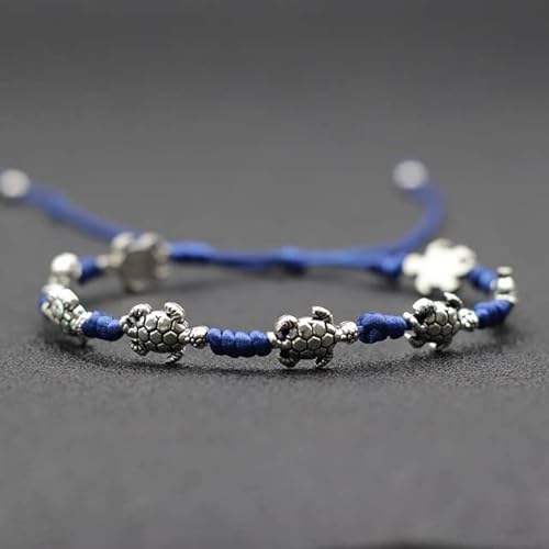 PAPERP Böhmen Seil Armband Schildkröte Armband Chinesischen Stil Tibetischen Armband Männer Frauen Zubehör Schmuck