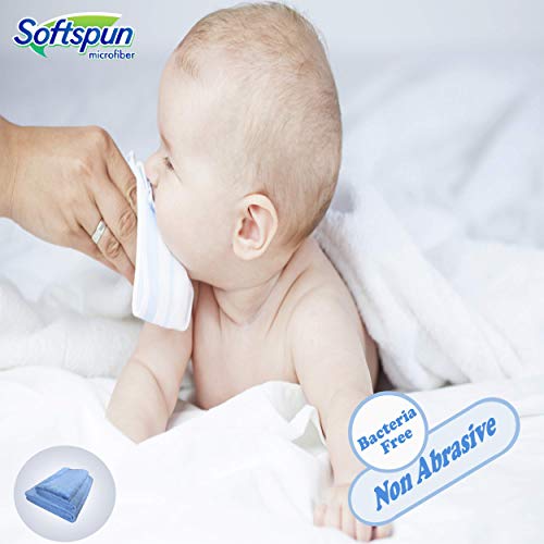 Image of SOFTSPUN Microfiber Baby Hand & Face Wipes 30x30 Cms 5 Piece Towel Set, 340 GSM (Multicolor) Super Soft & Silky for Hand, Face, Body - Hypoallergenic Sensitive Skin Wipes & Washcloths.