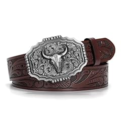 Silver Bull Buckle/ Coffee