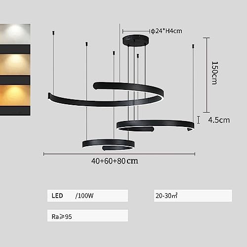 Lustre circulaire LED à intensité variable pour salle à manger moderne - 7