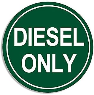 ROUND GREEN Diesel Only Sticker Decal (decal logo go green oil gas earth) Size: 4 x 4 inch