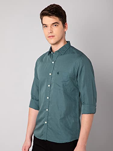 Image of Cantabil Men Cotton Blend Solid Full Sleeve Casual Shirt (P MSHC00623)