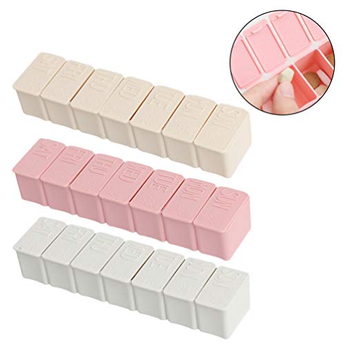 EXCEART 3 pçs organizador de comprimidos para viagem semanal Pill Box 7 Day Pill Case Daily Medicine