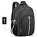FINTIE Mochila de Viaje de Negocios, Tigernu Extragrande Resistente con Puerto USB y Banda Reflectante Mochila Escolar al Aire Libre para Mujeres Hombres Se Adapta a Portátil de hasta 15,6", Negro