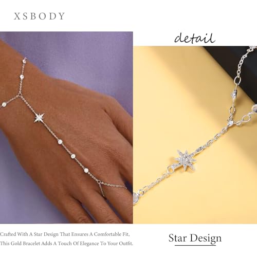 Dainty Silver Hand Chain Bracelet Hand Jewelry For Women Adjustable Rhinestone Star Bracelet Wedding Bracelets For Brides Trendy Jewelry Accessories4