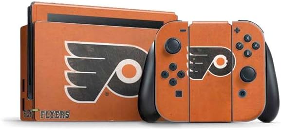 Skinit Decal Gaming Skin Compatible with Nintendo Switch Bundle - Officially Licensed NHL Philadelphia Flyers Distressed Design