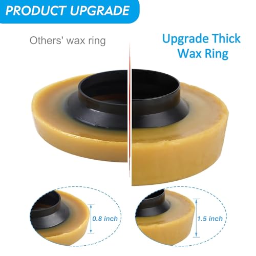 image for Hibbent Toilet Wax Ring Kit, Toilet Bowl Wax Ring with Brass Closet Bo