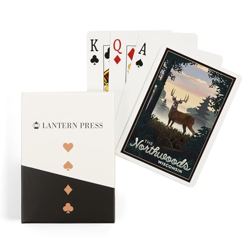 Lantern Press Northwoods Wisconsin 52 Cartas Póker