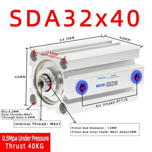 Cilindro neumático SDA32: la solución para maquinaria compacta 3