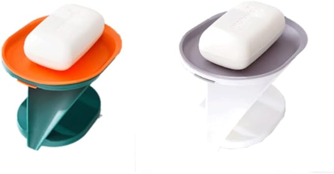 Soap Box Household Storage Soap Dish, Removable Drain Soap Holder with Suction Cup Base, Countertop Soap Box, Bathroom Storage Tray Household