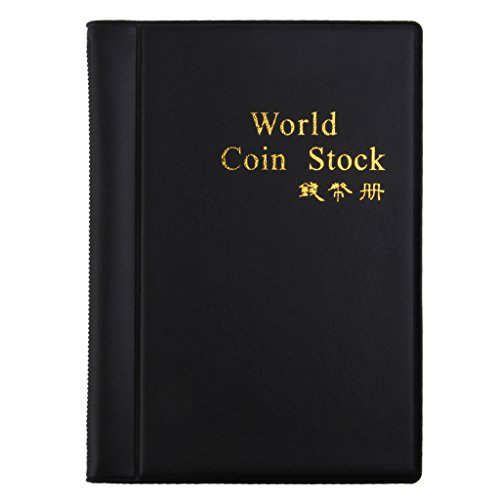 Álbum Numismático Colección de Monedas Almacenamiento Antiguo 120 Compartimentos 3x3 Cm (Negro)