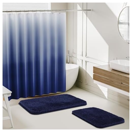XLHOMO 15 Pcs Navy Blue Bathroom Sets