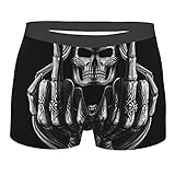 Herren-Boxershorts mit Totenkopf-Motiv, Stretch, bequem, weich, Größe S-XXL